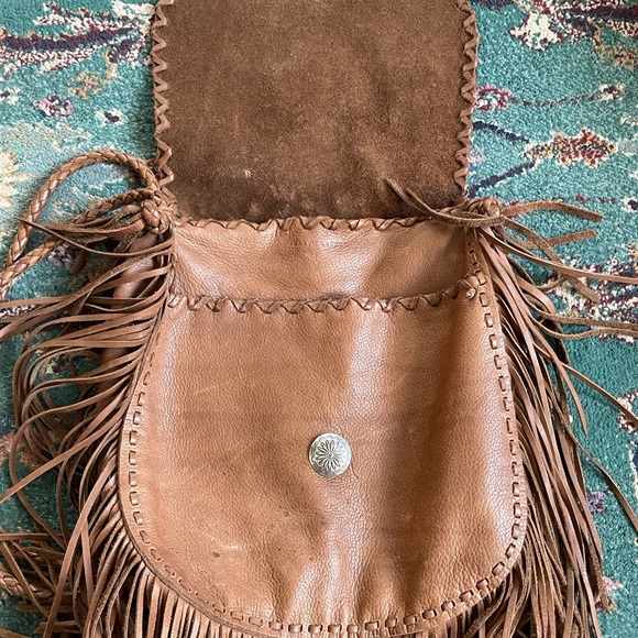 Polo by Ralph Lauren Tan Leather Fringe Shoulder Bag - Picture 4 of 9